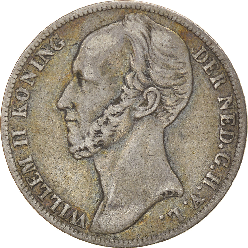 Coin, Netherlands, William II, Gulden, 1848, Utrecht, VF(30-35), Silver, KM:66