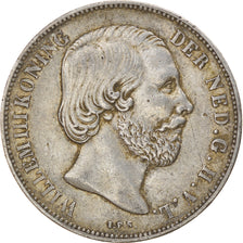Coin, Netherlands, William III, Gulden, 1863, Utrecht, EF(40-45), Silver, KM:93