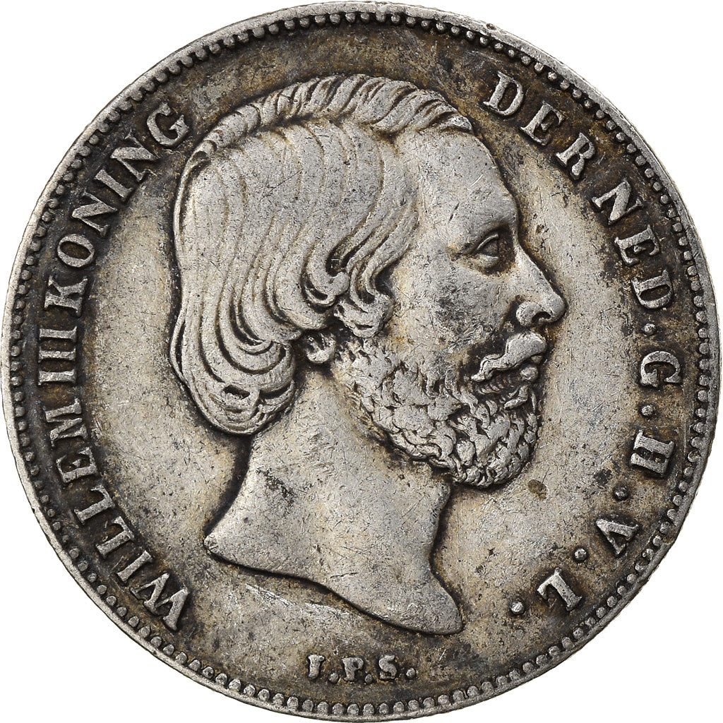 Coin, Netherlands, William III, 1/2 Gulden, 1858, Utrecht, VF(30-35), Silver