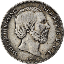 Coin, Netherlands, William III, 1/2 Gulden, 1858, Utrecht, VF(30-35), Silver