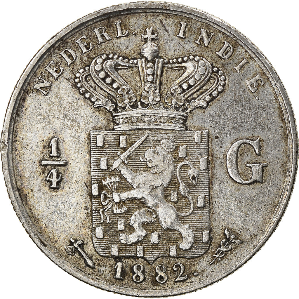 Monnaie, NETHERLANDS EAST INDIES, Wilhelmina I, 1/4 Gulden, 1882, Utrecht