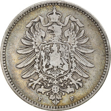 Coin, GERMANY - EMPIRE, Wilhelm I, Mark, 1881, Stuttgart, VF(30-35), Silver