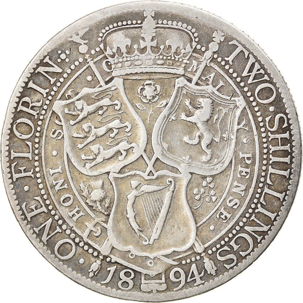 Coin, Great Britain, Victoria, Florin, Two Shillings, 1894, London, VF(20-25)