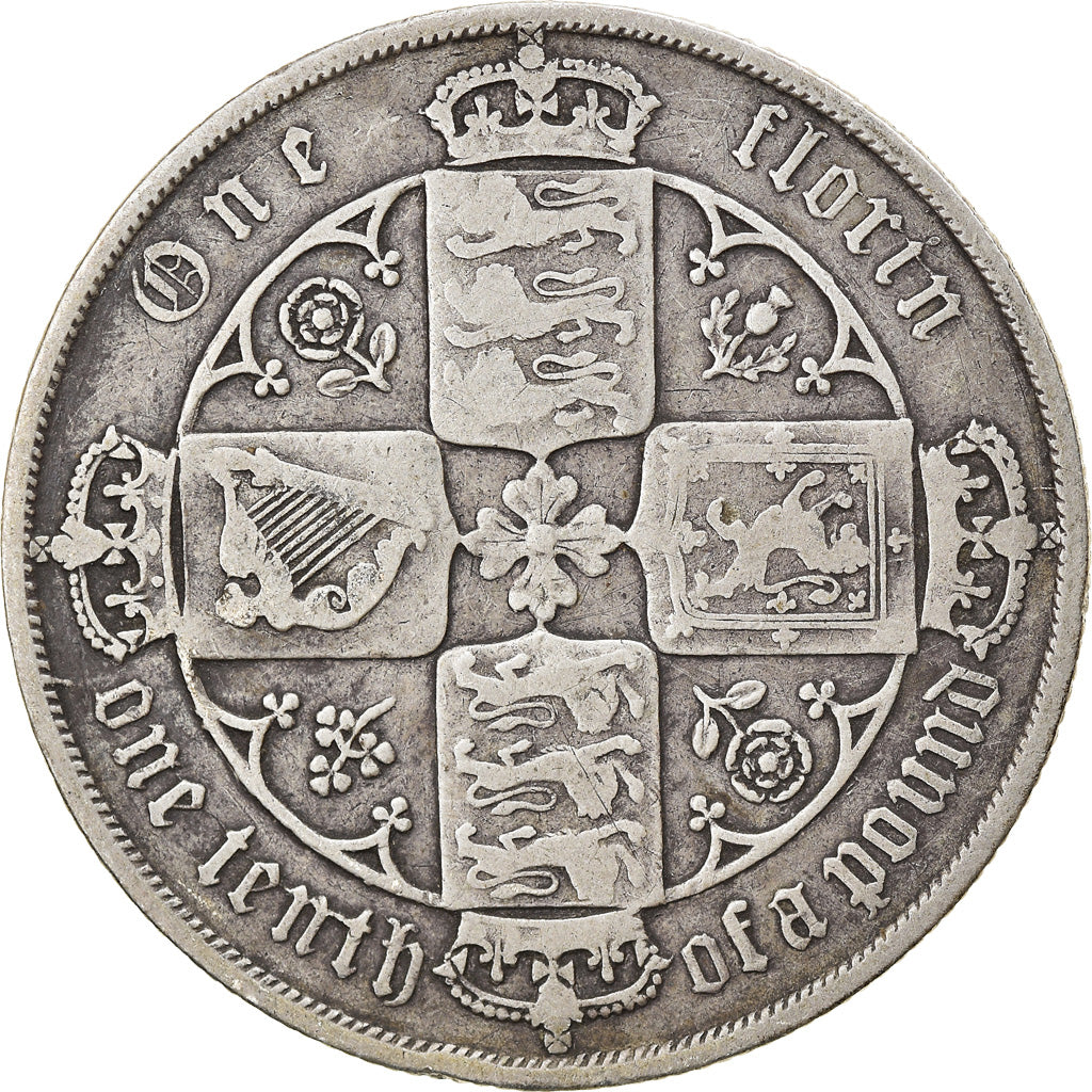 Moneta, Gran Bretagna, Victoria, Florin, Two Shillings, 1881, London, B+