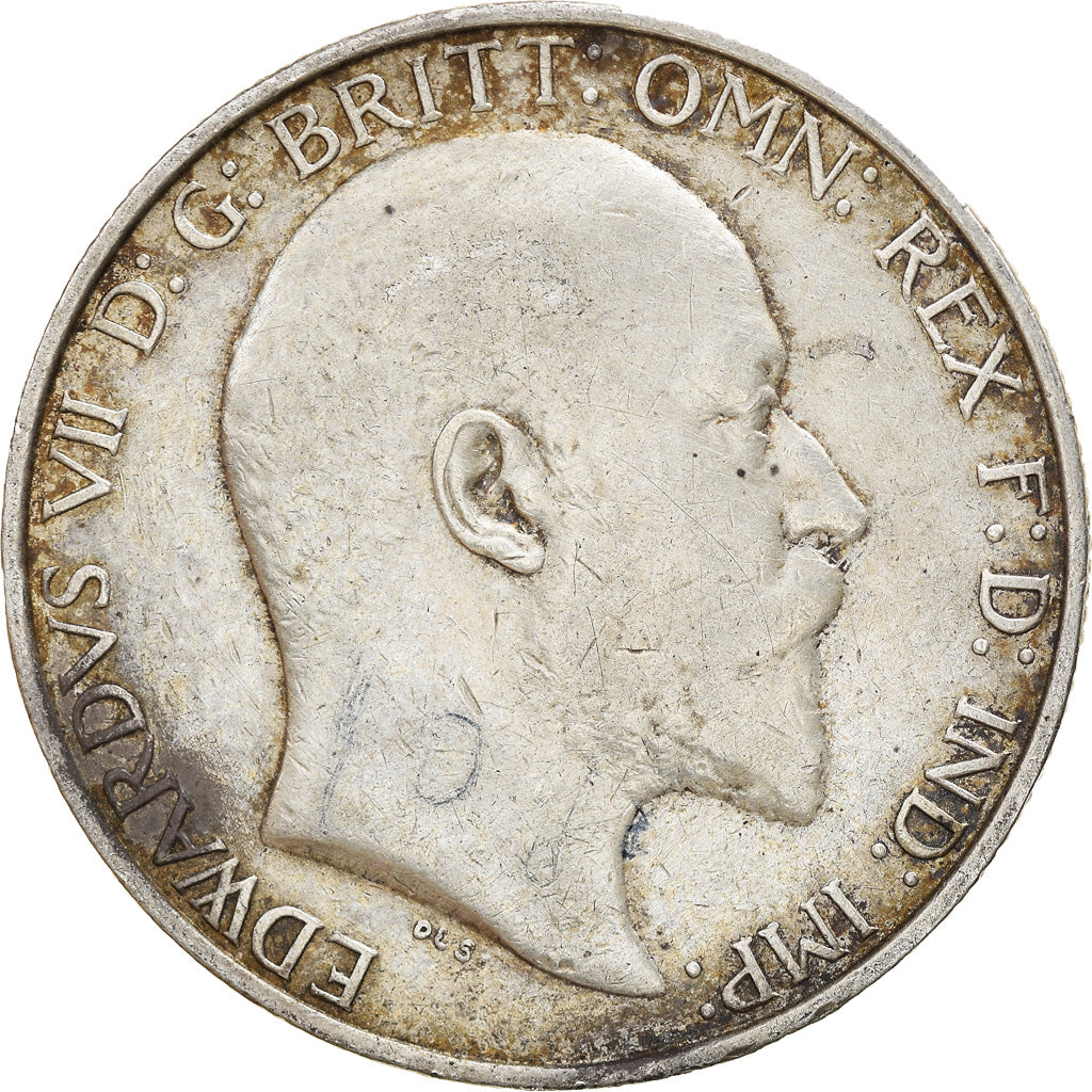 Coin, Great Britain, Edward VII, Florin, Two Shillings, 1908, VF(30-35), Silver