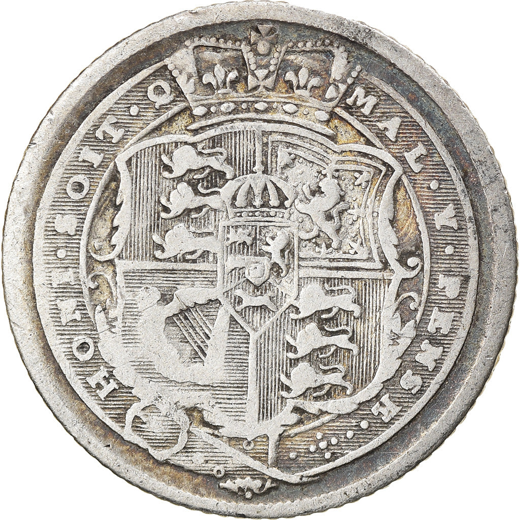 Coin, Great Britain, George III, 6 Pence, 1816, VF(20-25), Silver, KM:665