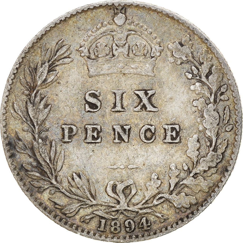 Coin, Great Britain, Victoria, 6 Pence, 1894, VF(30-35), Silver, KM:779