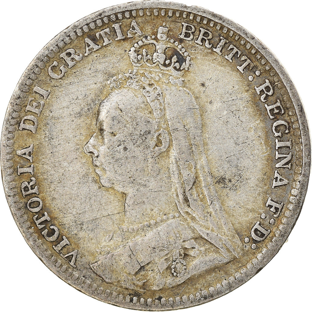 Coin, Great Britain, Victoria, 3 Pence, 1892, VF(30-35), Silver, KM:758