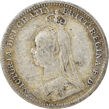 Coin, Great Britain, Victoria, 3 Pence, 1892, VF(30-35), Silver, KM:758
