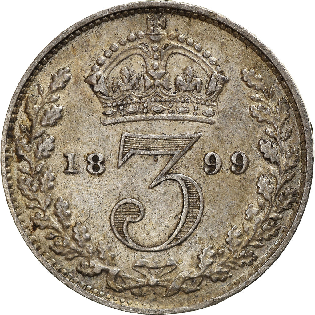 Coin, Great Britain, Victoria, 3 Pence, 1899, VF(30-35), Silver, KM:777