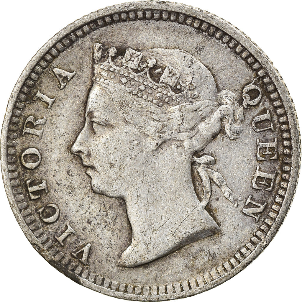 Coin, Hong Kong, Victoria, 5 Cents, 1888, VF(30-35), Silver, KM:5