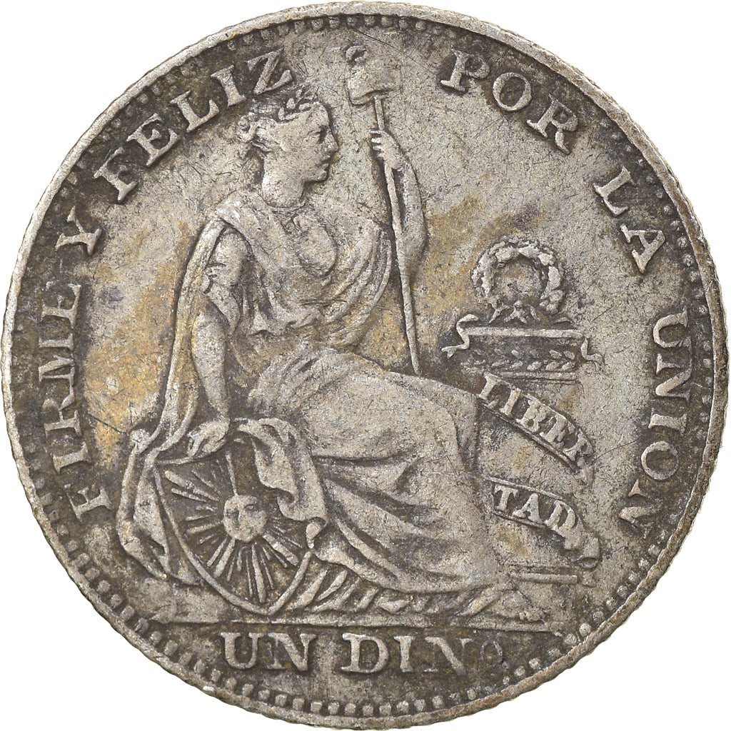 Monnaie, Pérou, SOUTH PERU, Dinero, 1892, Lima, TTB, Argent, KM:204.1