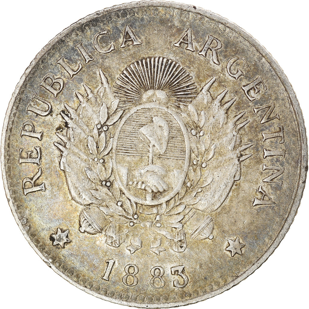 Coin, Argentina, 20 Centavos, 1883, EF(40-45), Silver, KM:27