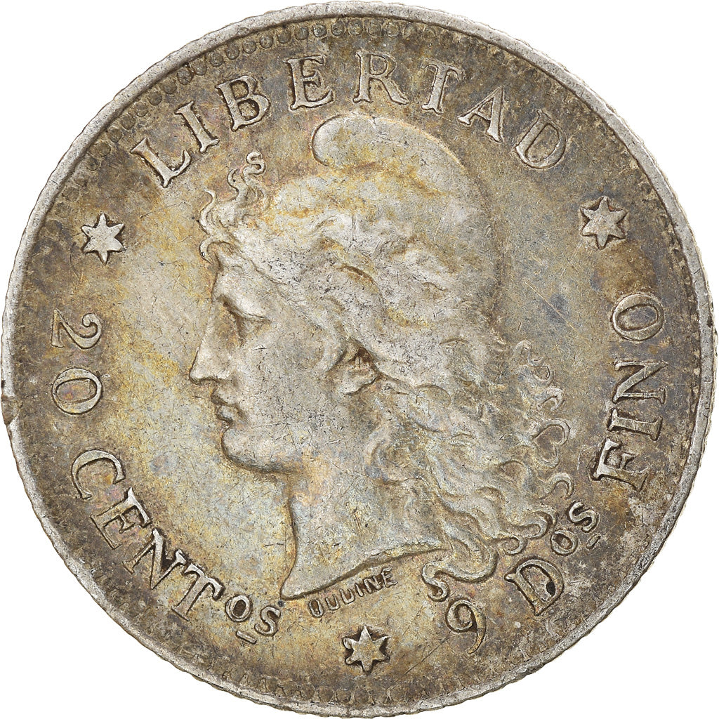 Coin, Argentina, 20 Centavos, 1883, EF(40-45), Silver, KM:27