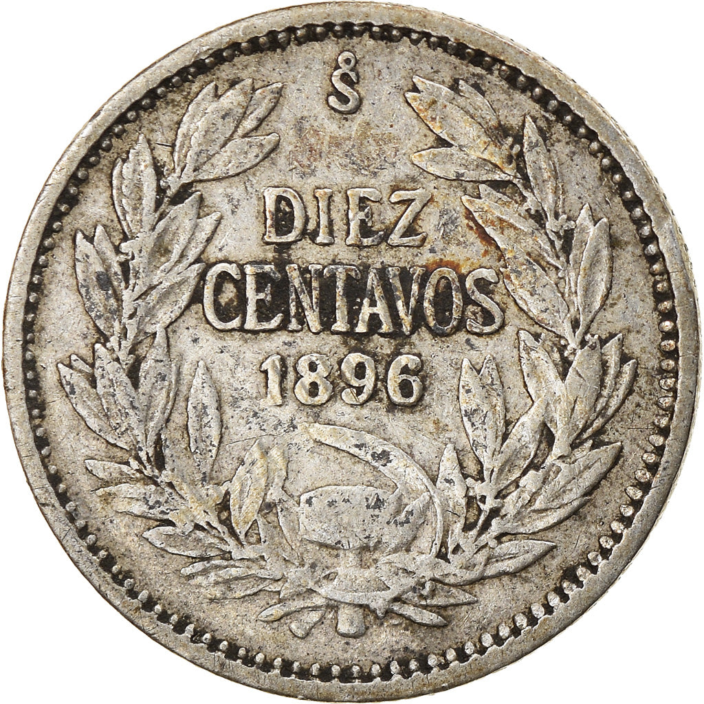 Coin, Chile, 10 Centavos, 1896, VF(30-35), Silver, KM:156.1