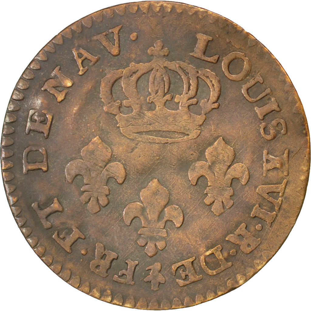 FRENCH GUIANA, 2 Sous, 1789, Paris, KM #1, EF(40-45), Billon, 23, 1.42