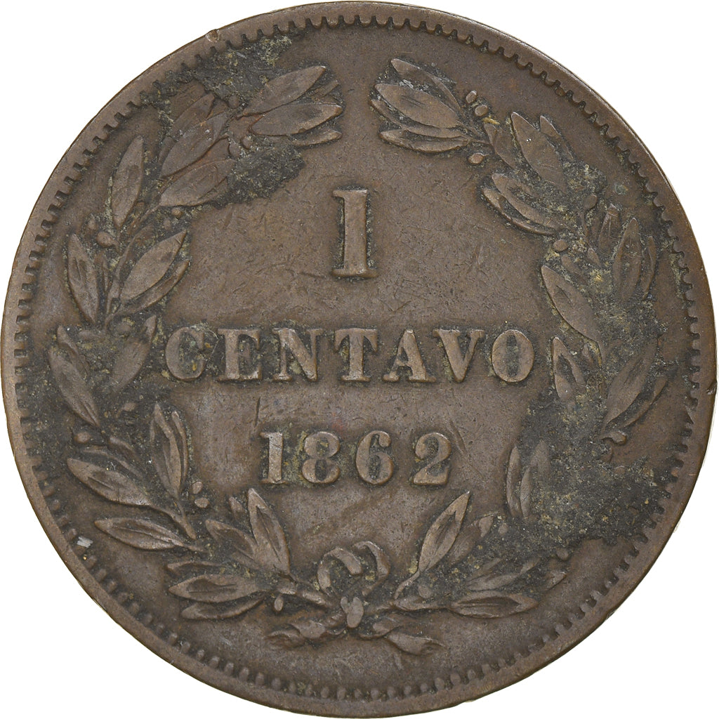 Coin, Venezuela, Centavo, 1862, Heaton, VF(30-35), Copper, KM:7