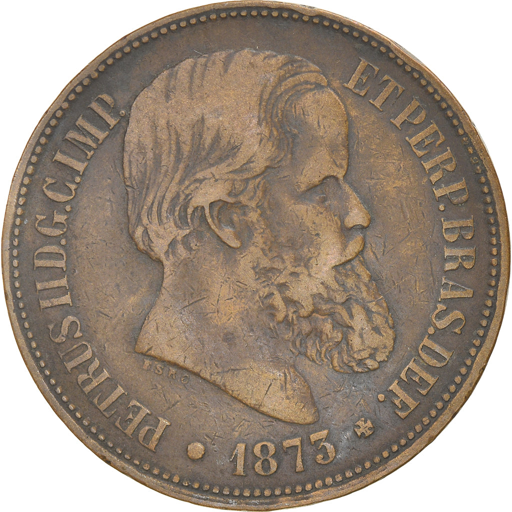 Monnaie, Brésil, Pedro II, 40 Reis, 1873, TB, Bronze, KM:479