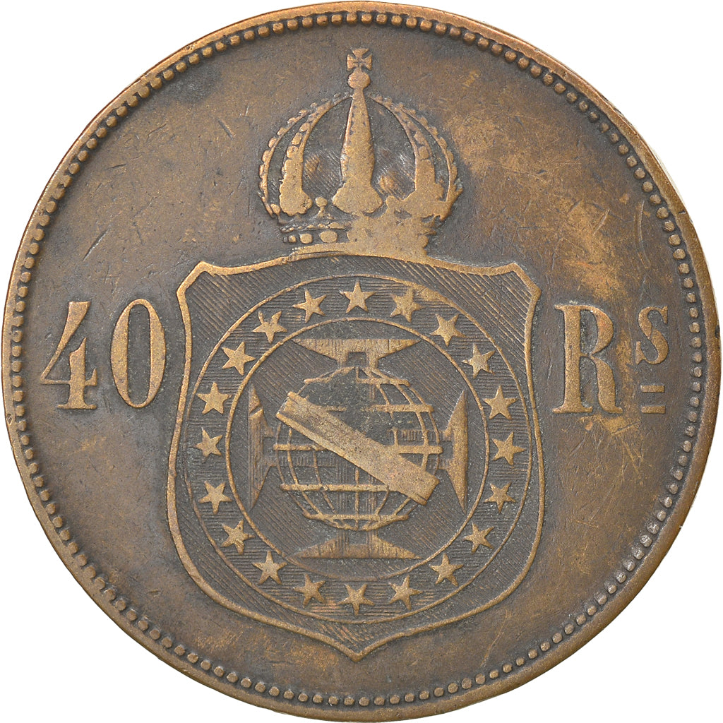 Monnaie, Brésil, Pedro II, 40 Reis, 1873, TB, Bronze, KM:479