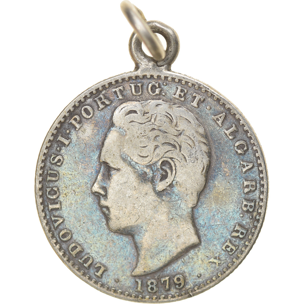 Coin, Portugal, Luiz I, 100 Reis, 1879, VF(30-35), Silver, KM:510