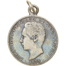 Coin, Portugal, Luiz I, 100 Reis, 1879, VF(30-35), Silver, KM:510