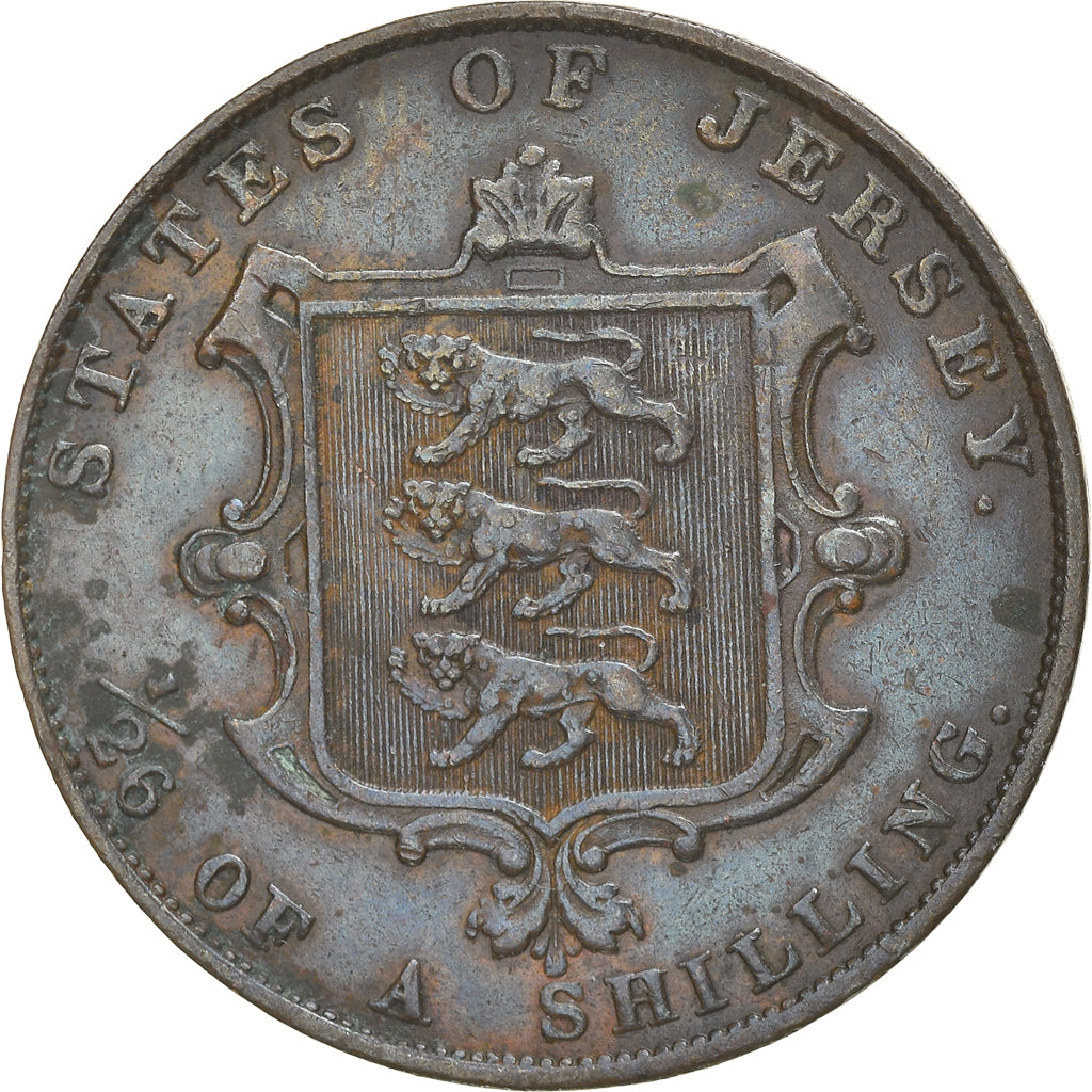 Coin, Jersey, Victoria, 1/26 Shilling, 1861, EF(40-45), Copper, KM:2