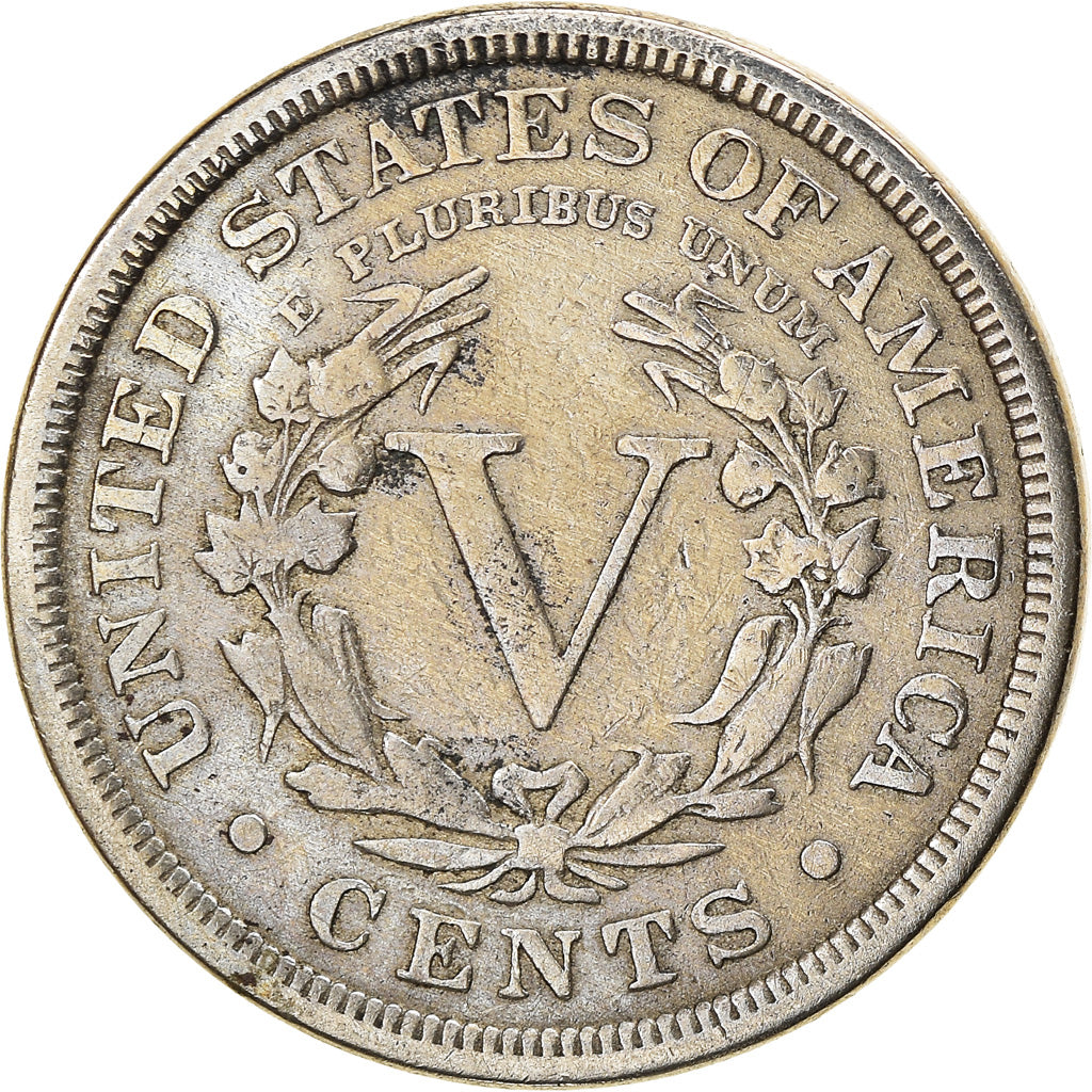 Coin, United States, Liberty Nickel, 5 Cents, 1908, U.S. Mint, Philadelphia