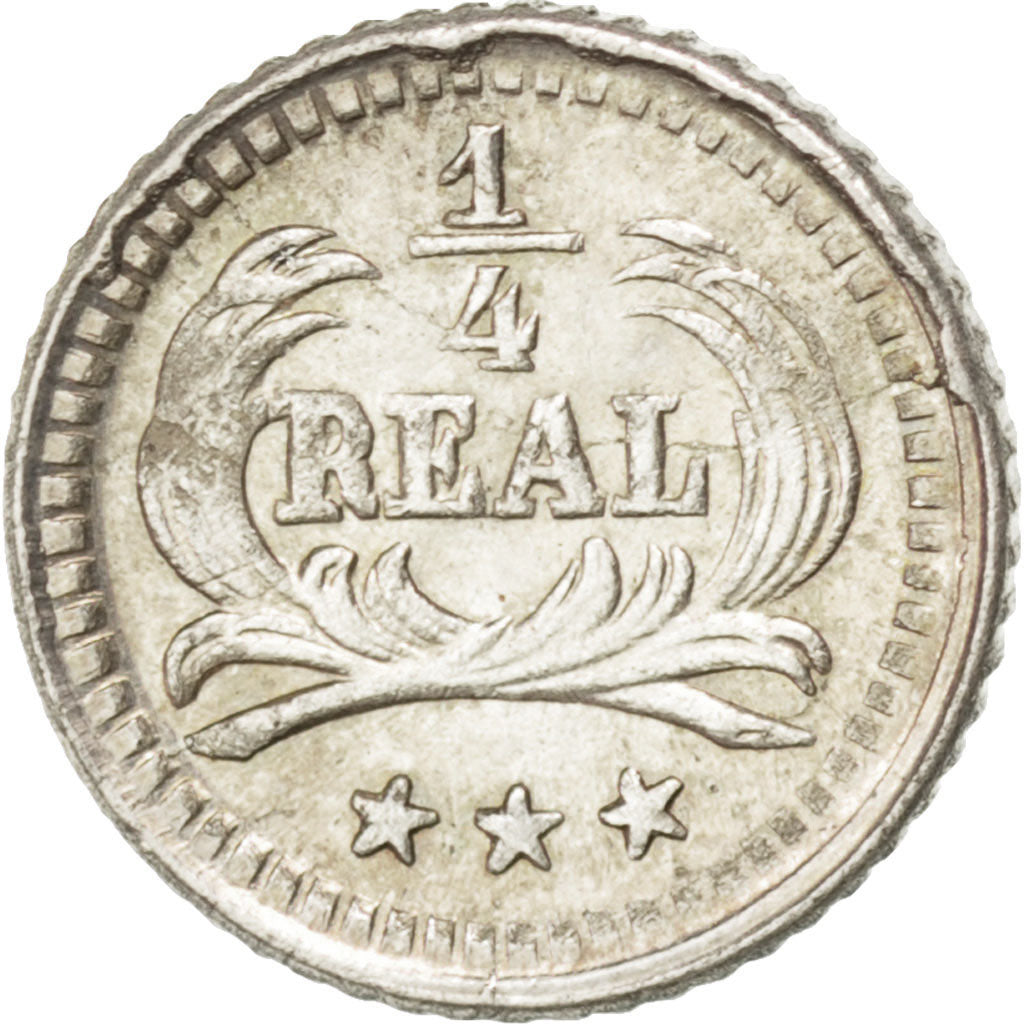 GUATEMALA, 1/4 Real, 1893, KM #161, AU(55-58), Silver, 0.71