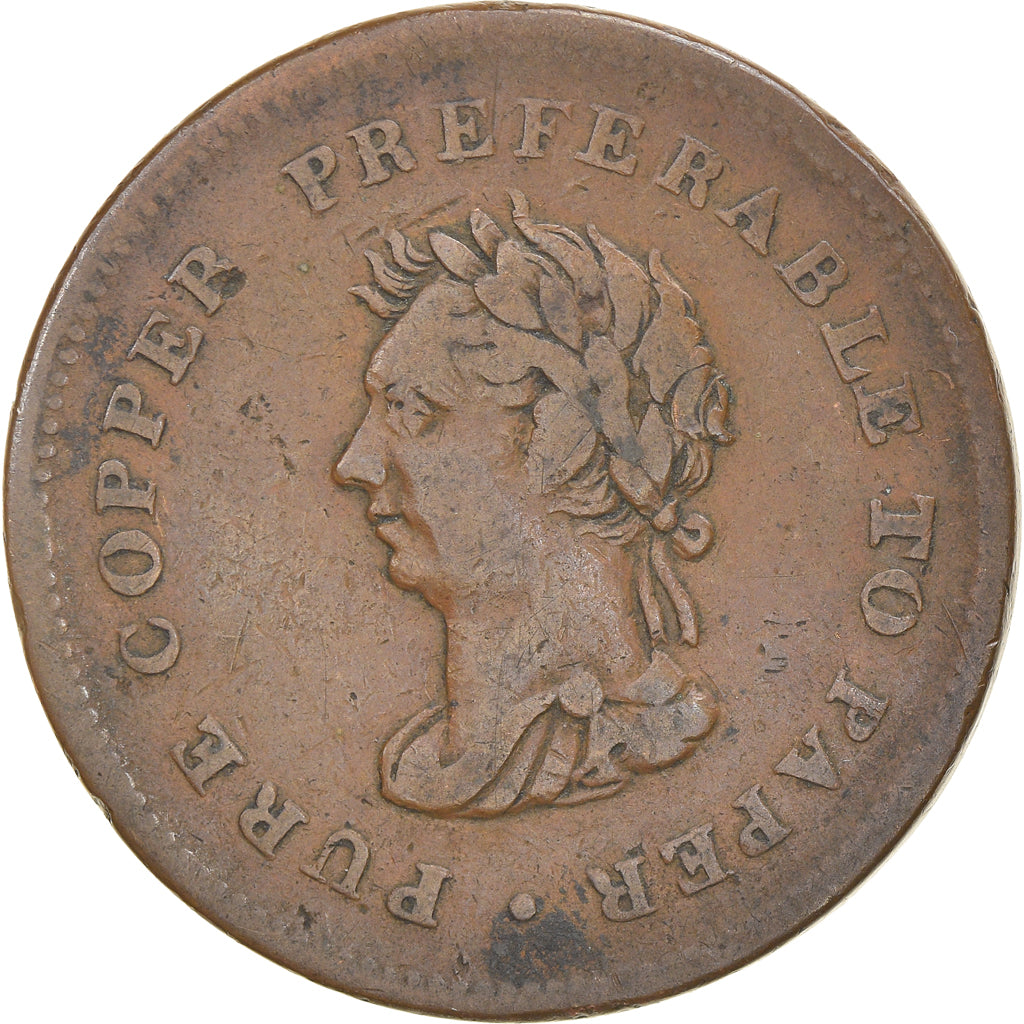 Moneta, Canada, George IV, Penny Token, 1838, VF(30-35), Miedź