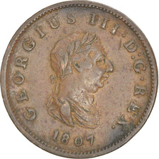 Monnaie, Grande-Bretagne, George III, 1/2 Penny, 1807, TB+, Cuivre, KM:662