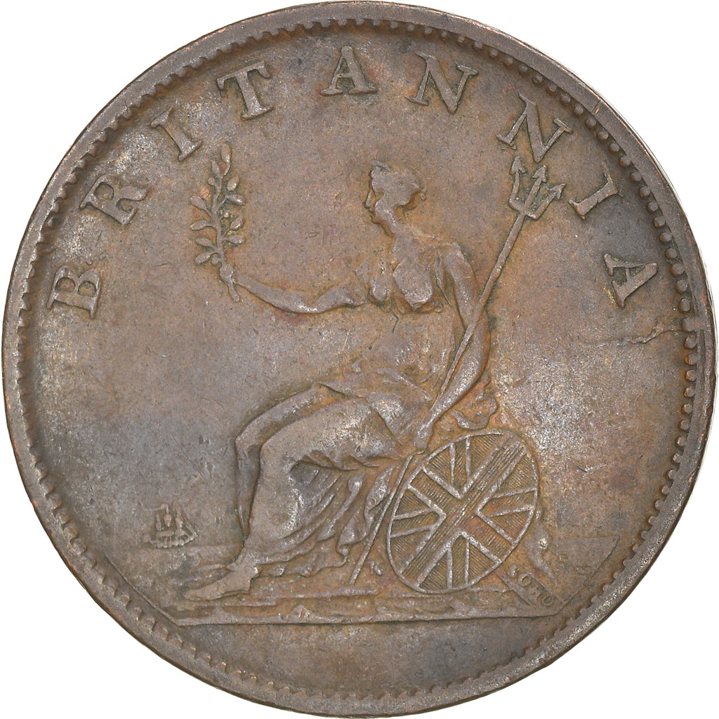Monnaie, Grande-Bretagne, George III, 1/2 Penny, 1807, TB+, Cuivre, KM:662
