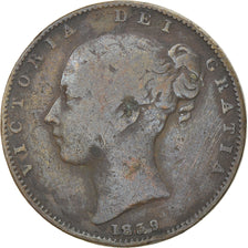 Coin, Great Britain, Victoria, Farthing, 1839, VF(20-25), Copper, KM:725