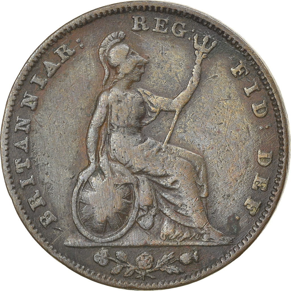 Coin, Great Britain, Victoria, Farthing, 1839, VF(20-25), Copper, KM:725
