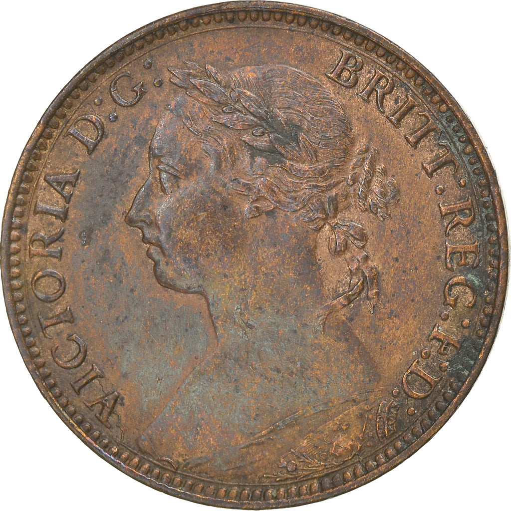 Coin, Great Britain, Victoria, Farthing, 1886, AU(50-53), Bronze, KM:753