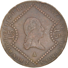 Coin, Austria, Franz II (I), 15 Kreuzer, 1807, Vienna, VF(30-35), Copper