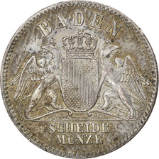 Coin, German States, BADEN, Friedrich I, 3 Kreuzer, 1869, EF(40-45), Silver