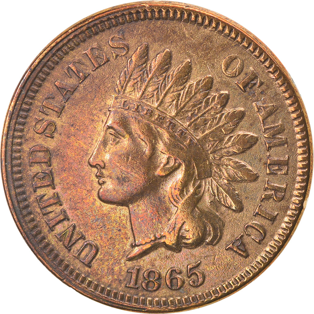 Coin, United States, Indian Head Cent, Cent, 1865, U.S. Mint, Philadelphia