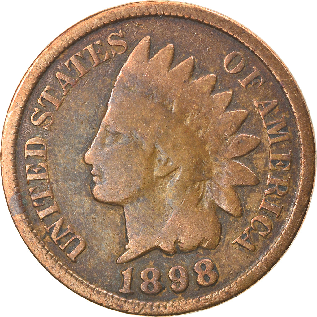 Coin, United States, Indian Head Cent, Cent, 1898, U.S. Mint, Philadelphia