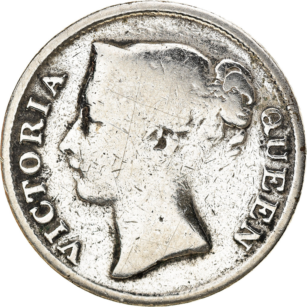 Coin, Straits Settlements, Victoria, 1/2 Cent, 1845, F(12-15), Copper, KM:2