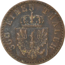 Moneta, Stati tedeschi, PRUSSIA, Wilhelm I, Pfennig, 1861, Berlin, BB, Rame