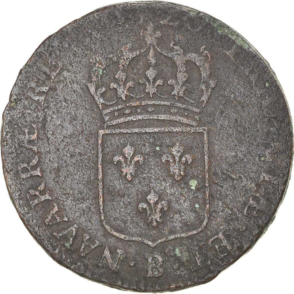 Moneta, Francia, Louis XV, Sol au buste enfantin, Sol, 1720, Rouen, MB, Rame