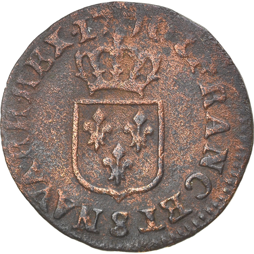 Moneda, Francia, Louis XV, Liard à la vieille tête, Liard, 1770, Reims, BC+
