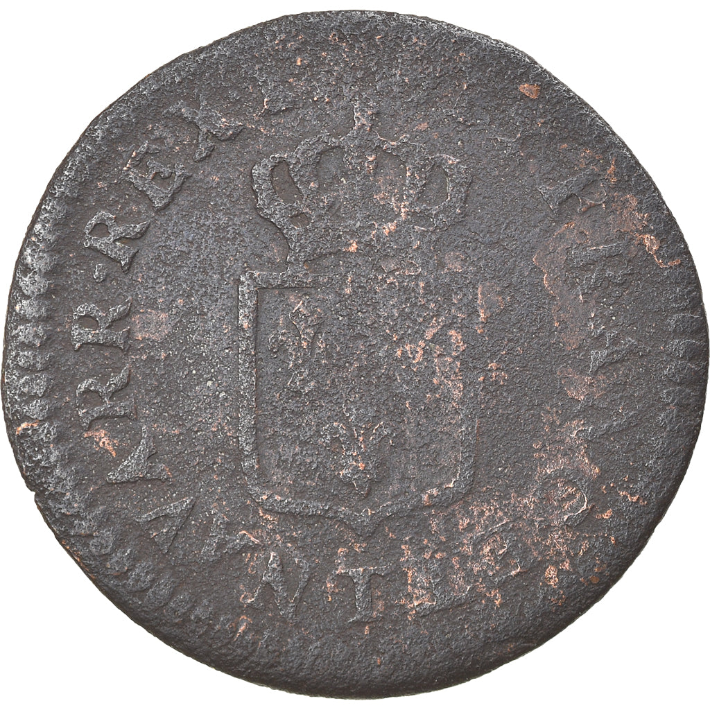 Coin, France, Louis XVI, Liard, Liard, 1791, Nantes, F(12-15), Copper