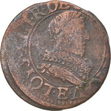 Coin, France, Louis XIII, Double tournois, buste juvénile au col fraisé