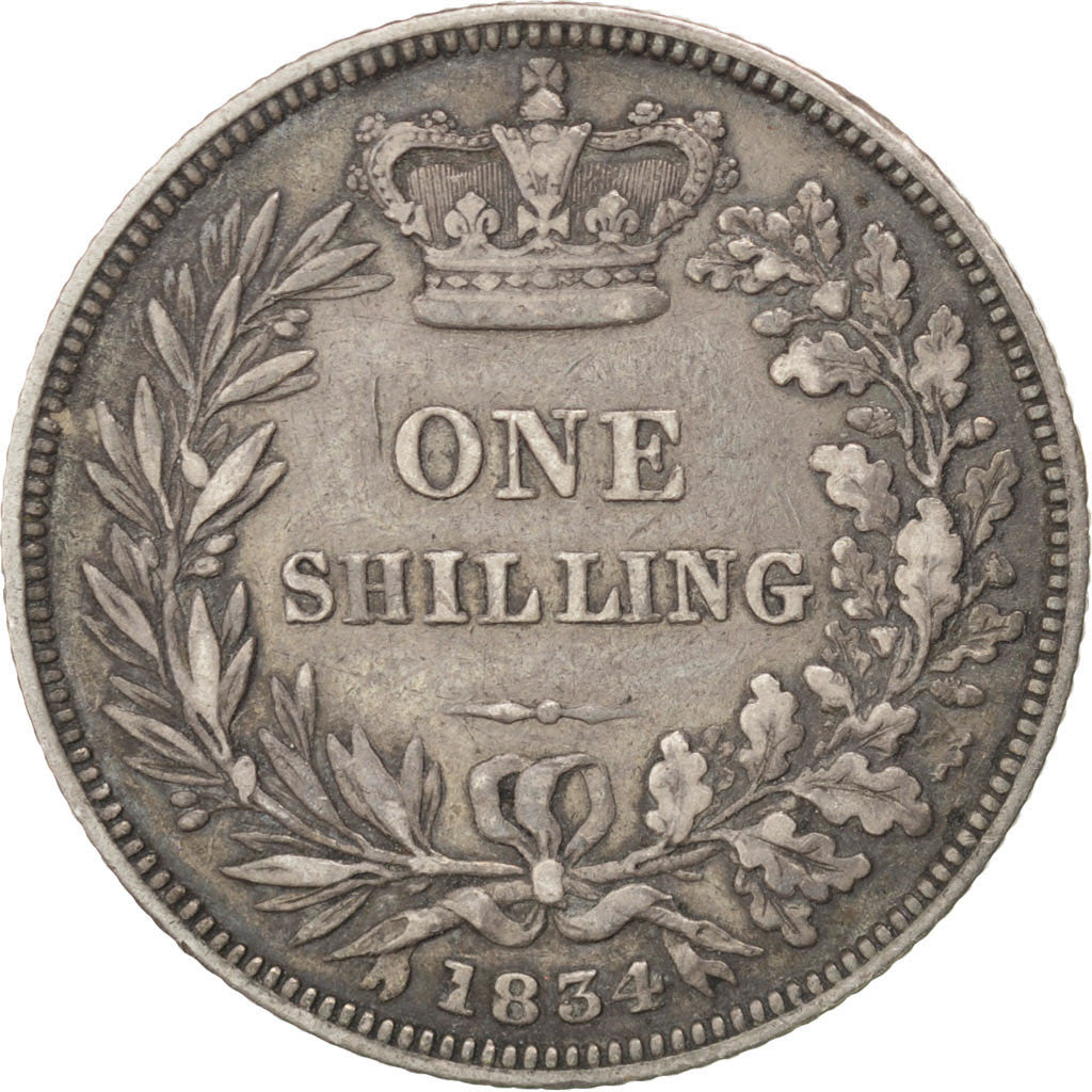 Coin, Great Britain, William IV, Shilling, 1834, VF(30-35), Silver, KM:713