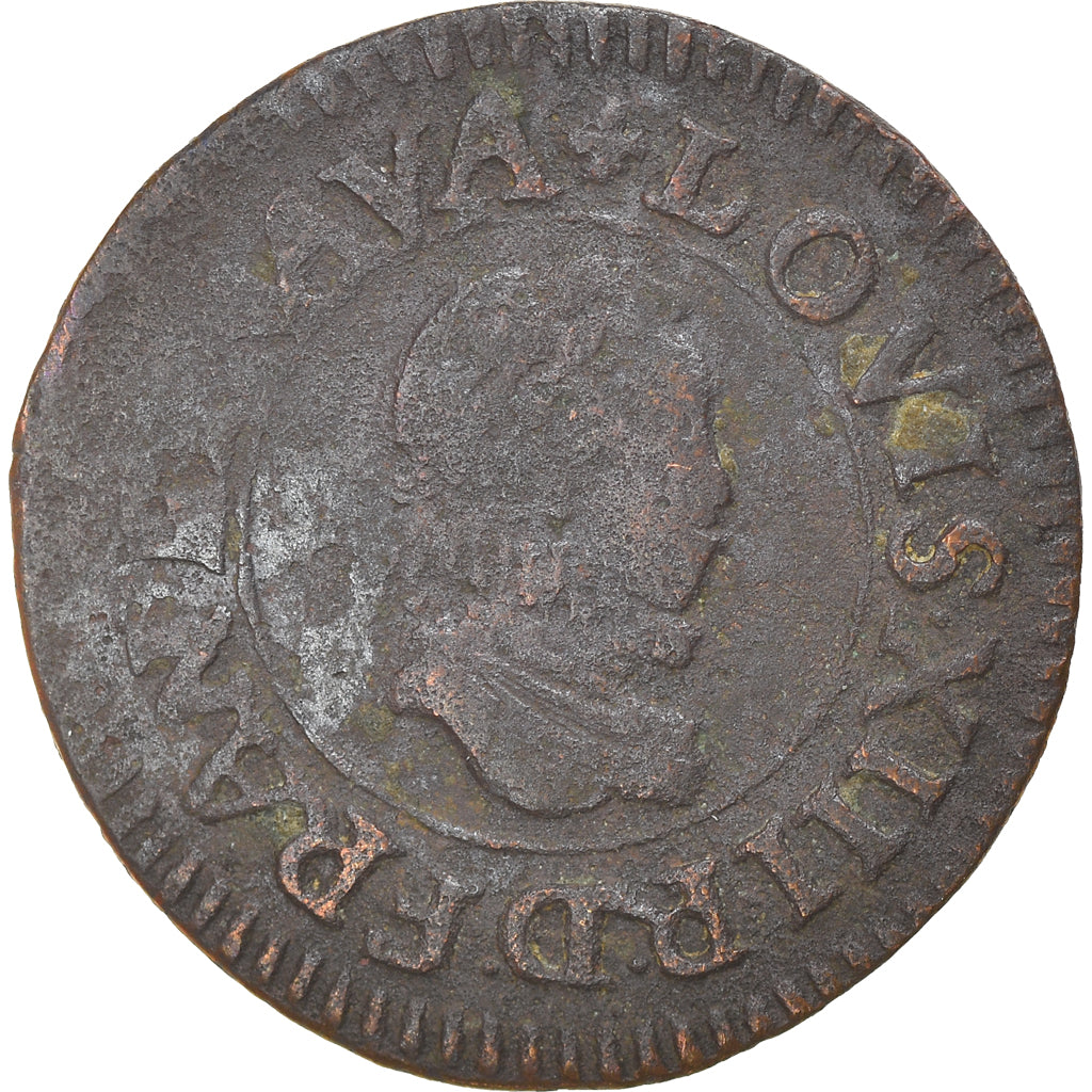 Moneta, Francia, Louis XIII, Denier tournois, buste enfantin « petite