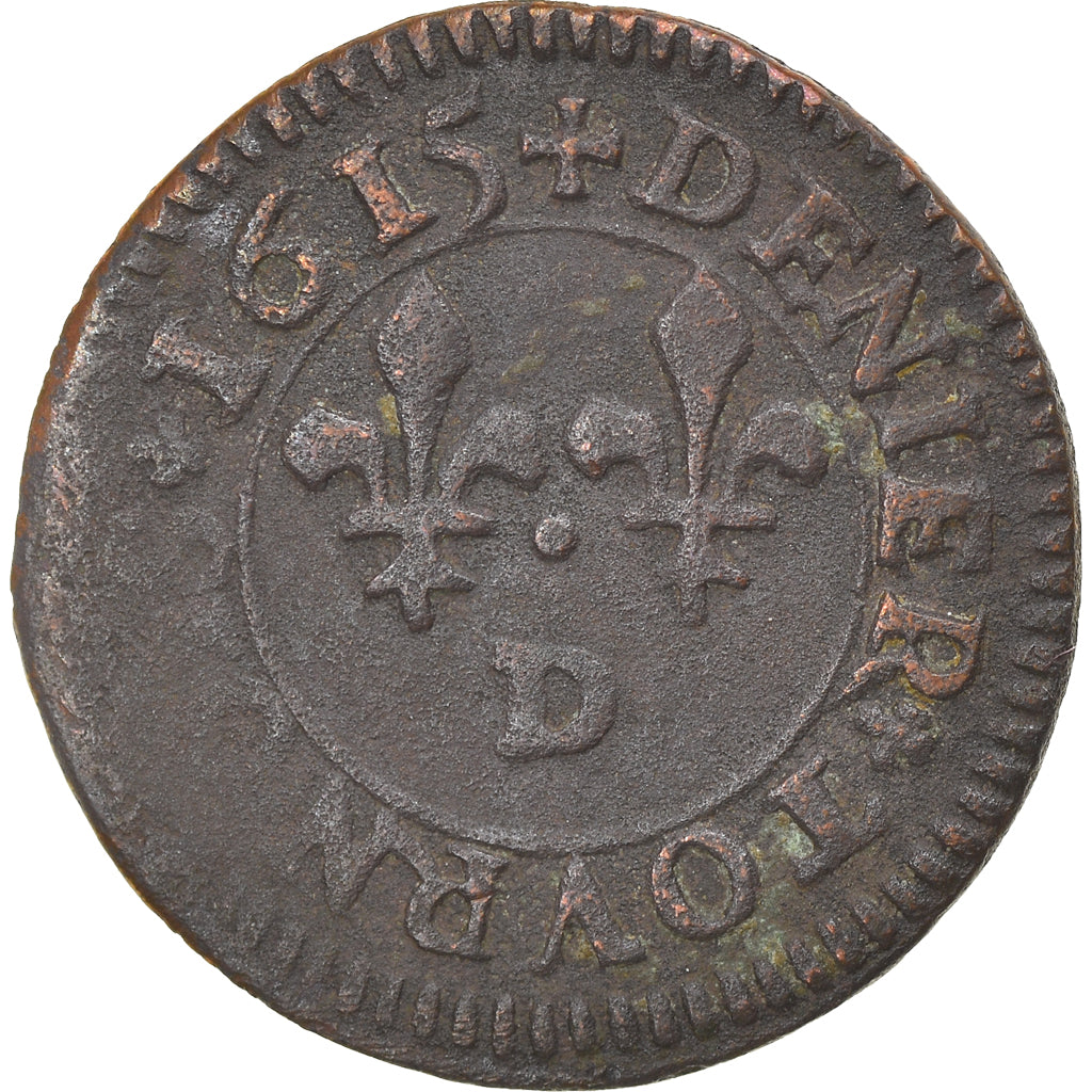 Moneta, Francia, Louis XIII, Denier tournois, buste enfantin « petite