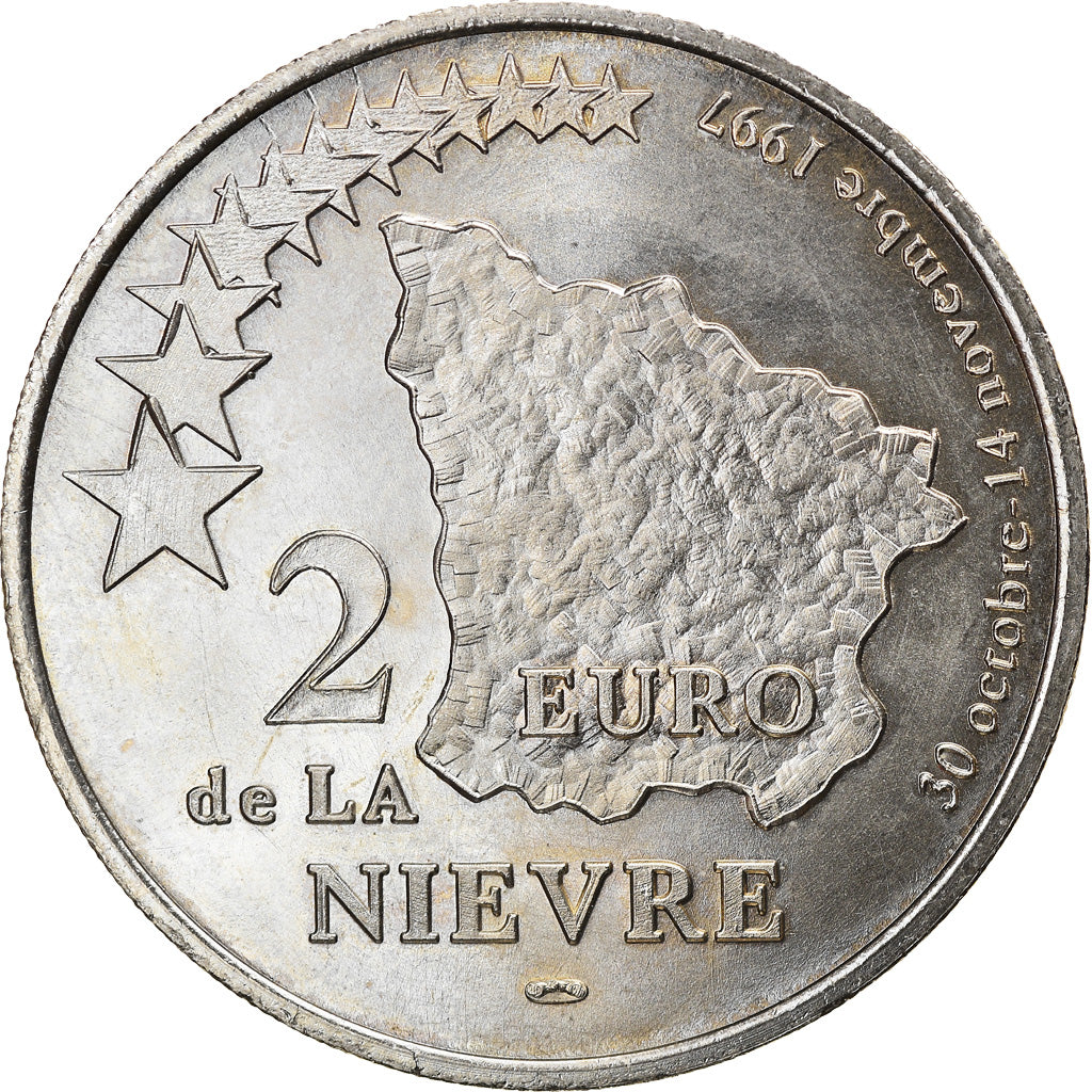 France, 2 Euro, Nièvre, 1997, MS(65-70), Nickel
