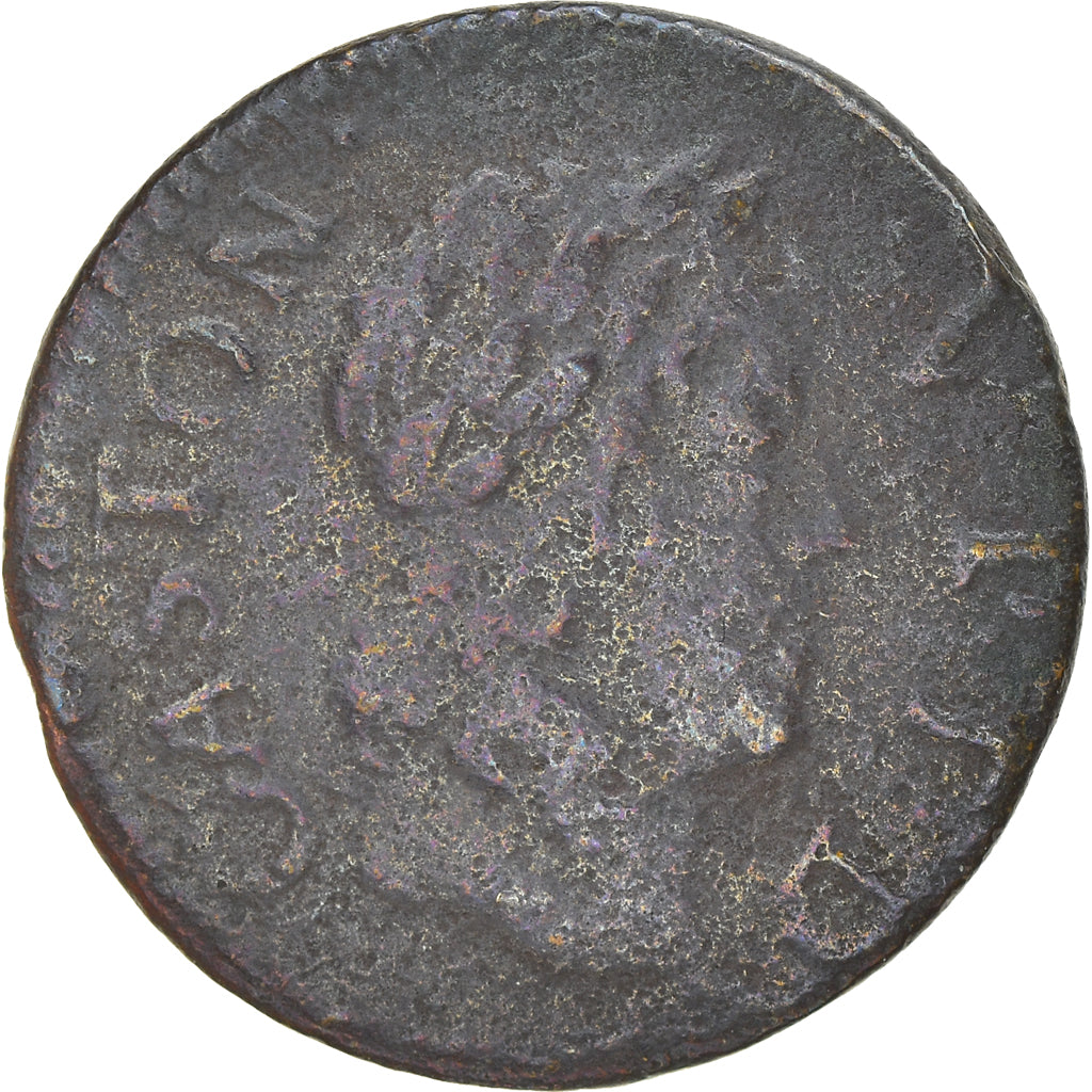 Moneta, Francia, DOMBES, Gaston d'Orléans, Denier Tournois, 1652, Trévoux, B