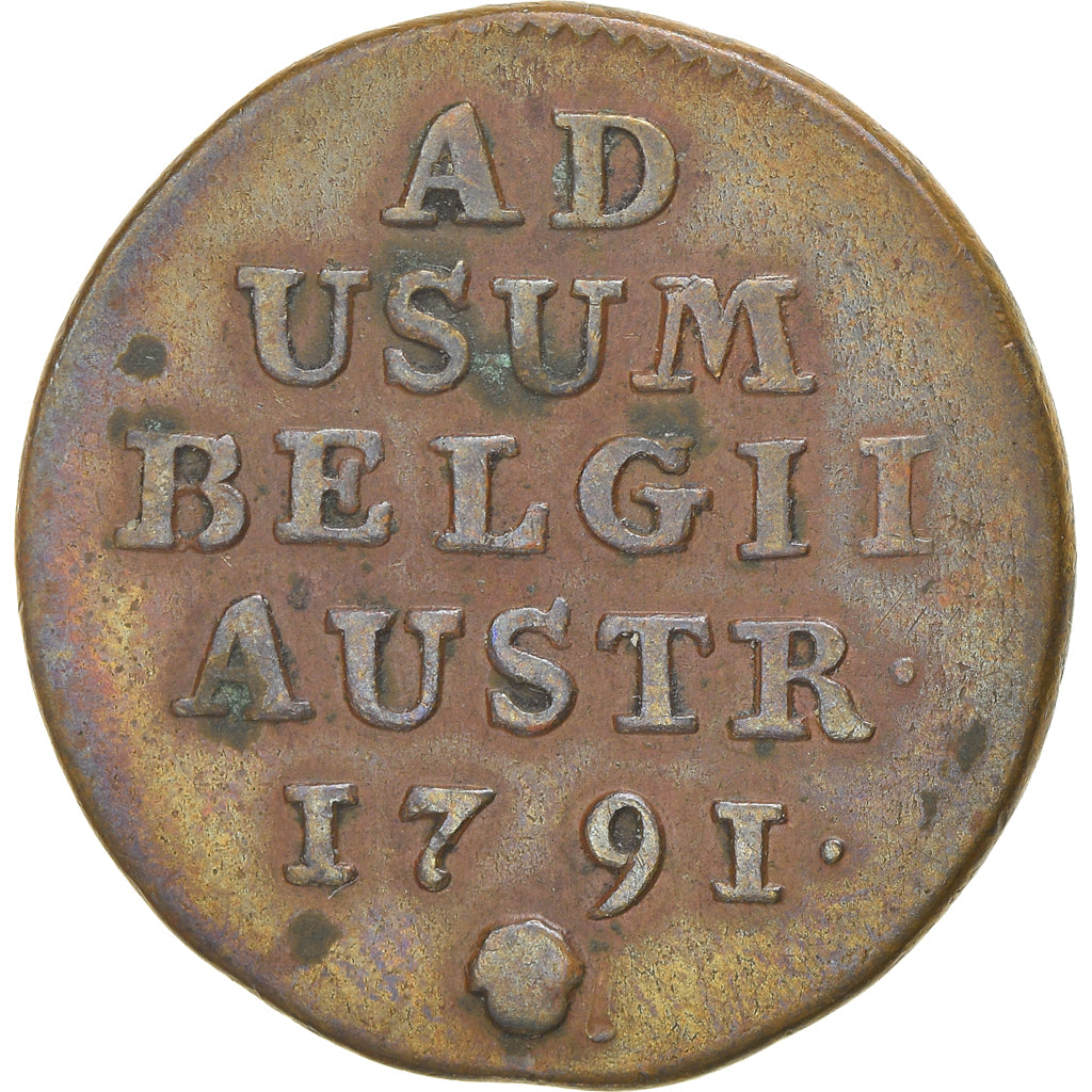 Coin, AUSTRIAN NETHERLANDS, Leopold II, Liard, Oord, 1791, Brussels, VF(30-35)